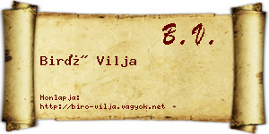 Biró Vilja névjegykártya